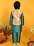 Saka Designs Boys Green Kurta With Floral Printed jacket & Payjama