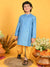 Saka Designs Boys Blue Kurta & Yellow Bandhani Printed Dhoti