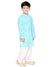 Saka Designs Boys Blue Embroidered Cotton Kurta & Pyjama Set