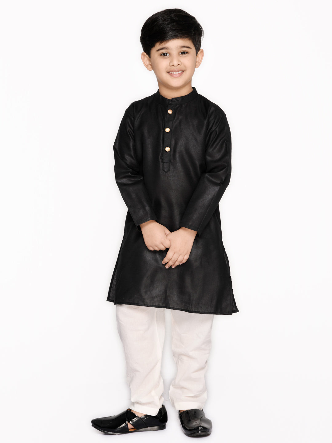 Cotton Kurta with Pyjama - Black