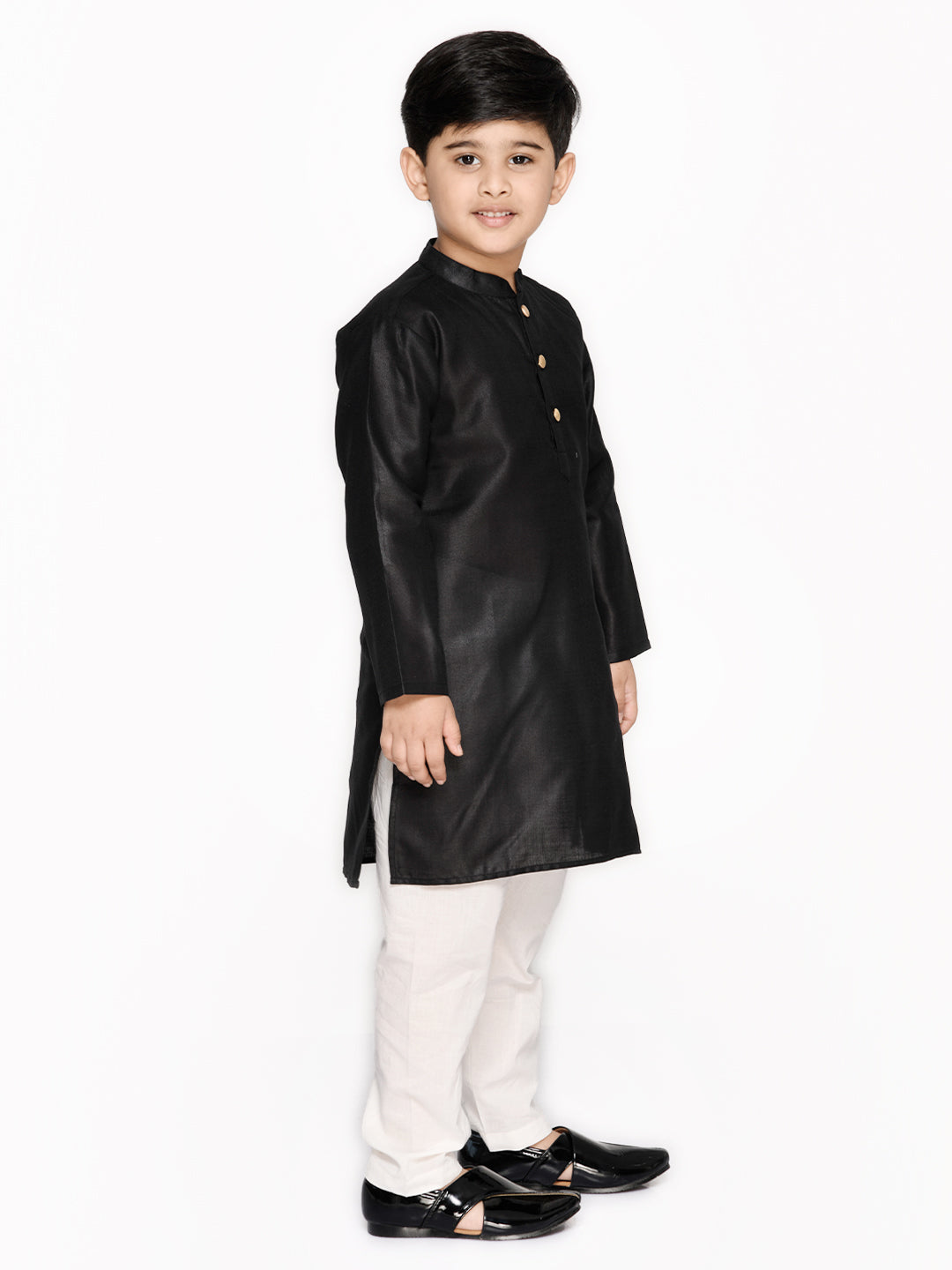 Cotton Kurta with Pyjama - Black