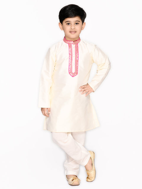 Saka Designs Boys Ivory Kurta And Pyjama