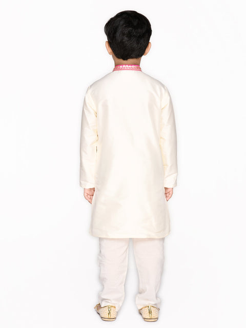 Saka Designs Boys Ivory Kurta And Pyjama