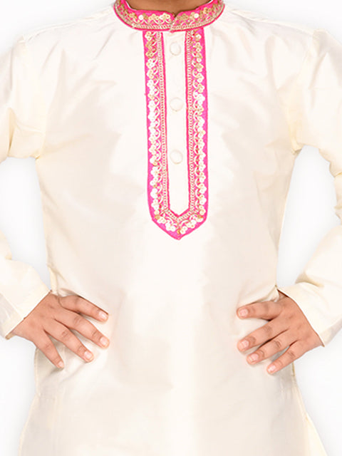 Saka Designs Boys Ivory Kurta And Pyjama