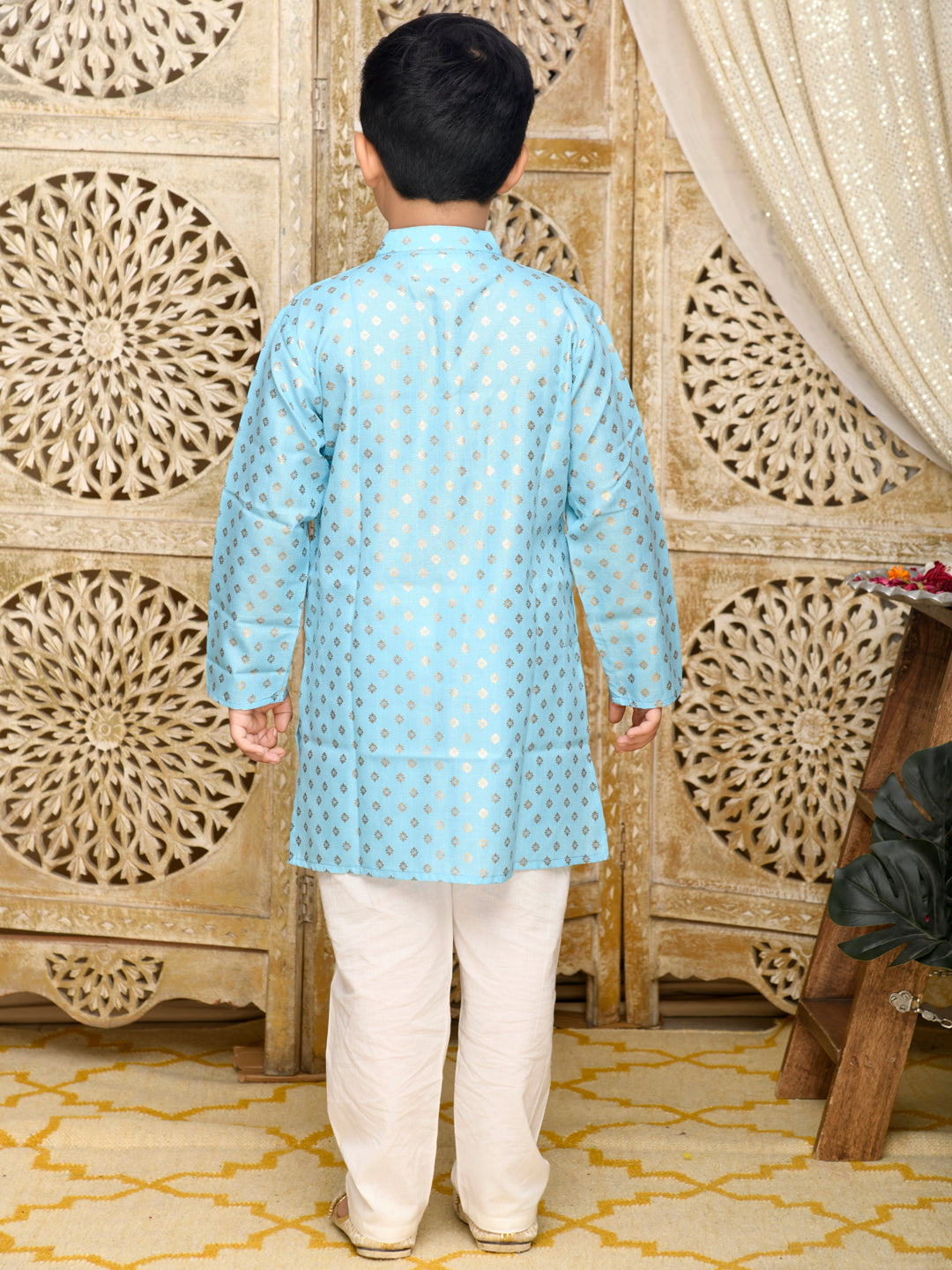 Printed Kurta with Pyjama - Blue