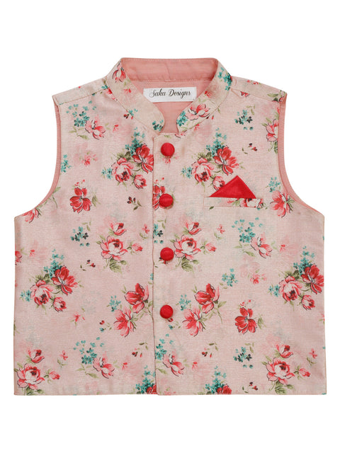 Cotton Kurta Pyjama with Printed Jacket