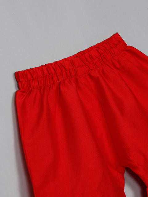 Saka Design Orange and Red Poly Cotton Sharara Kurta For Girls