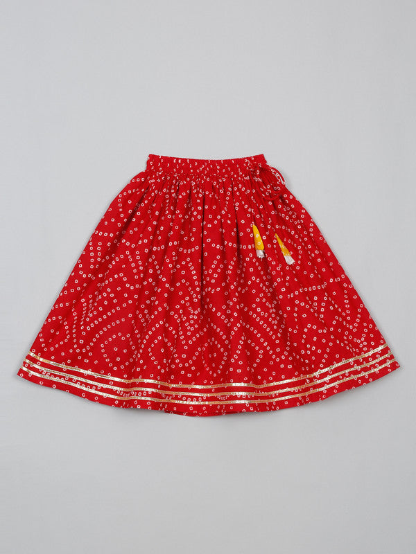 saka-designs-girls-cotton-printed-round-neck-lehenga-choli-with-dupatta-mustard-red