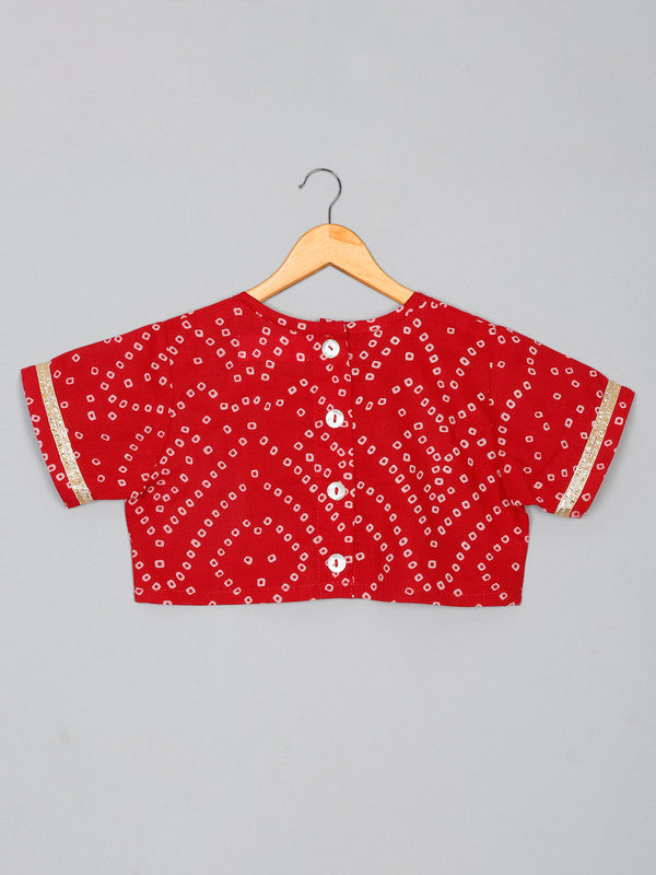 saka-designs-girls-cotton-printed-round-neck-lehenga-choli-with-dupatta-red