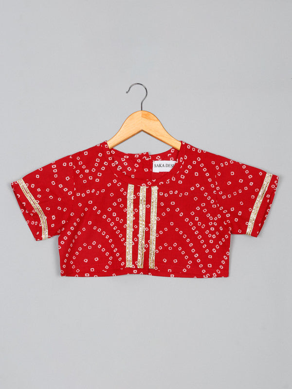 saka-designs-girls-cotton-printed-round-neck-lehenga-choli-with-dupatta-red-mustard