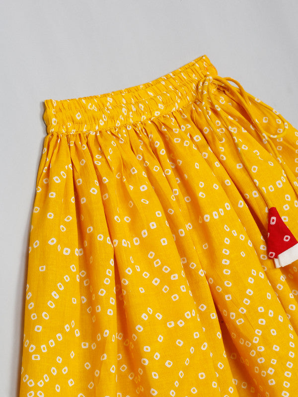 saka-designs-girls-cotton-printed-round-neck-lehenga-choli-with-dupatta-red-mustard