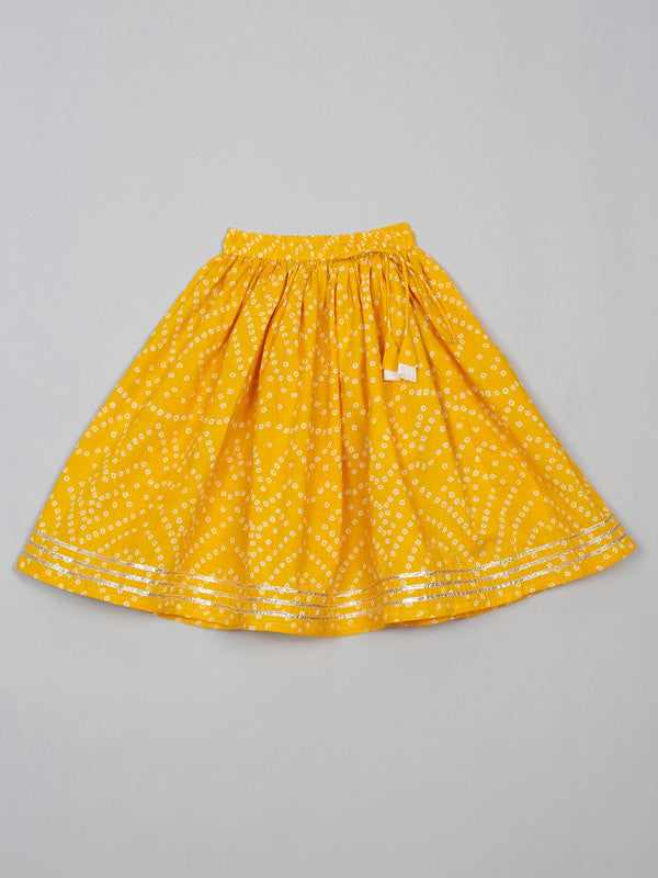 saka-designs-girls-cotton-printed-round-neck-lehenga-choli-with-dupatta-yellow