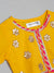 Saka Designs Majenta Lehanga Yellow cotton Choli with Dupatta attached with Potli Bag set