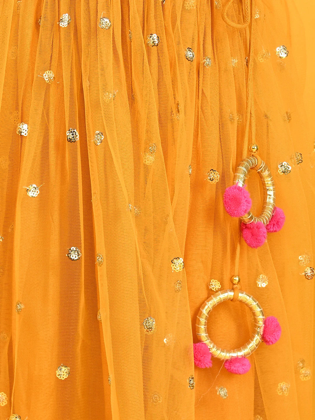 saka-designs-girls-jacquard-lehenga-choli-with-dupatta-magenta-orange