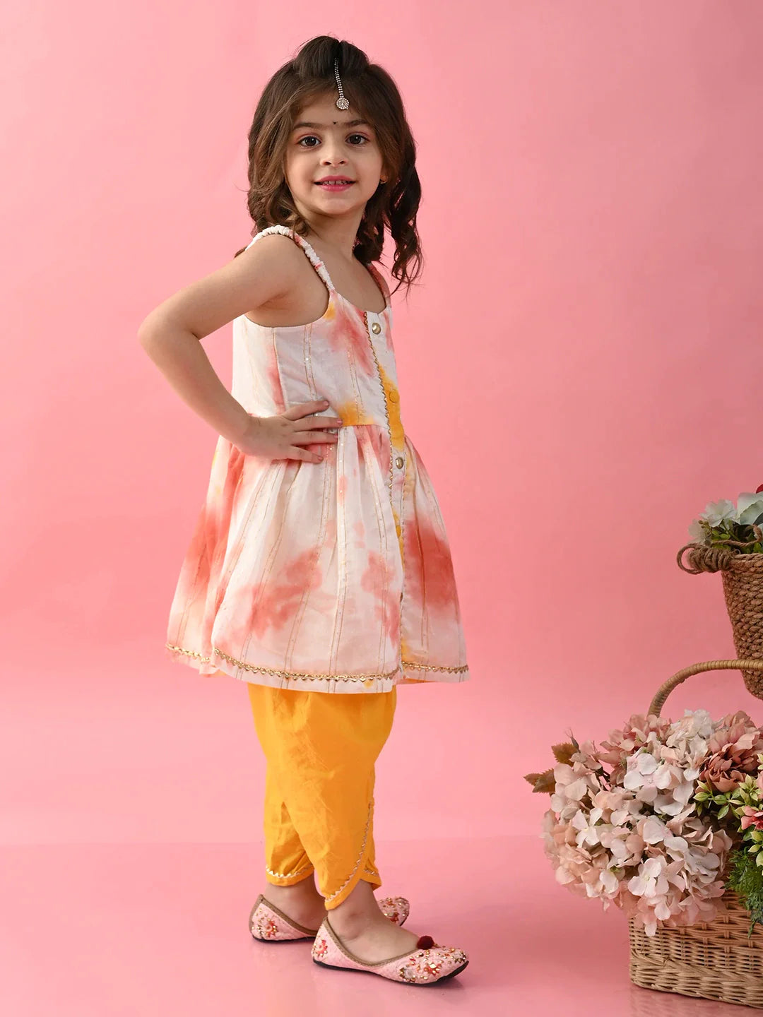 saka-designs-girls-tie-dye-mustard-white-jhabla-and-dhoti