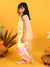 Saka Designs Girls Yellow & Pink Printed Kurta Dhoti With Dupatta