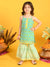 Saka Designs Girls Green Printed Kurta with Sharara