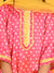 Saka Designs Girls Pink & Mustard Bandhani Kurta Dhoti With Dupatta