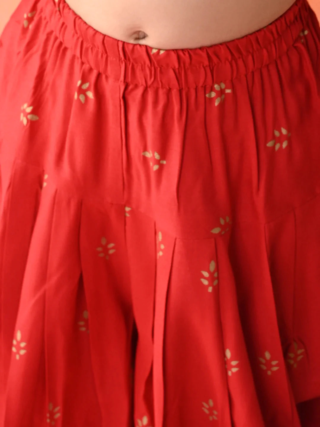 saka-designs-girls-red-printed-kurta-dhoti-with-dupatta