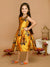 Saka Designs Mustard & Blue Girl'S Knee Length Dress