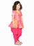 Saka Designs Tie & Dye Orange Magenta Angrakha Peplum And Lycra Dhoti For Girls