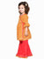 Saka Designs Orange & Red Cotton Printed Sharara And Angrakha Kurta For Girls