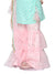 Saka Designs Sea Green & Baby Pink Sharara Kurta Set With Frilled Dupatta For Girls
