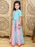 Saka Designs Blue & Pink All Over Emberoidered Lehenga Choli With Tassels