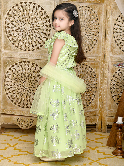 Saka Designs Girl Green Lehenga Choli With Dupatta
