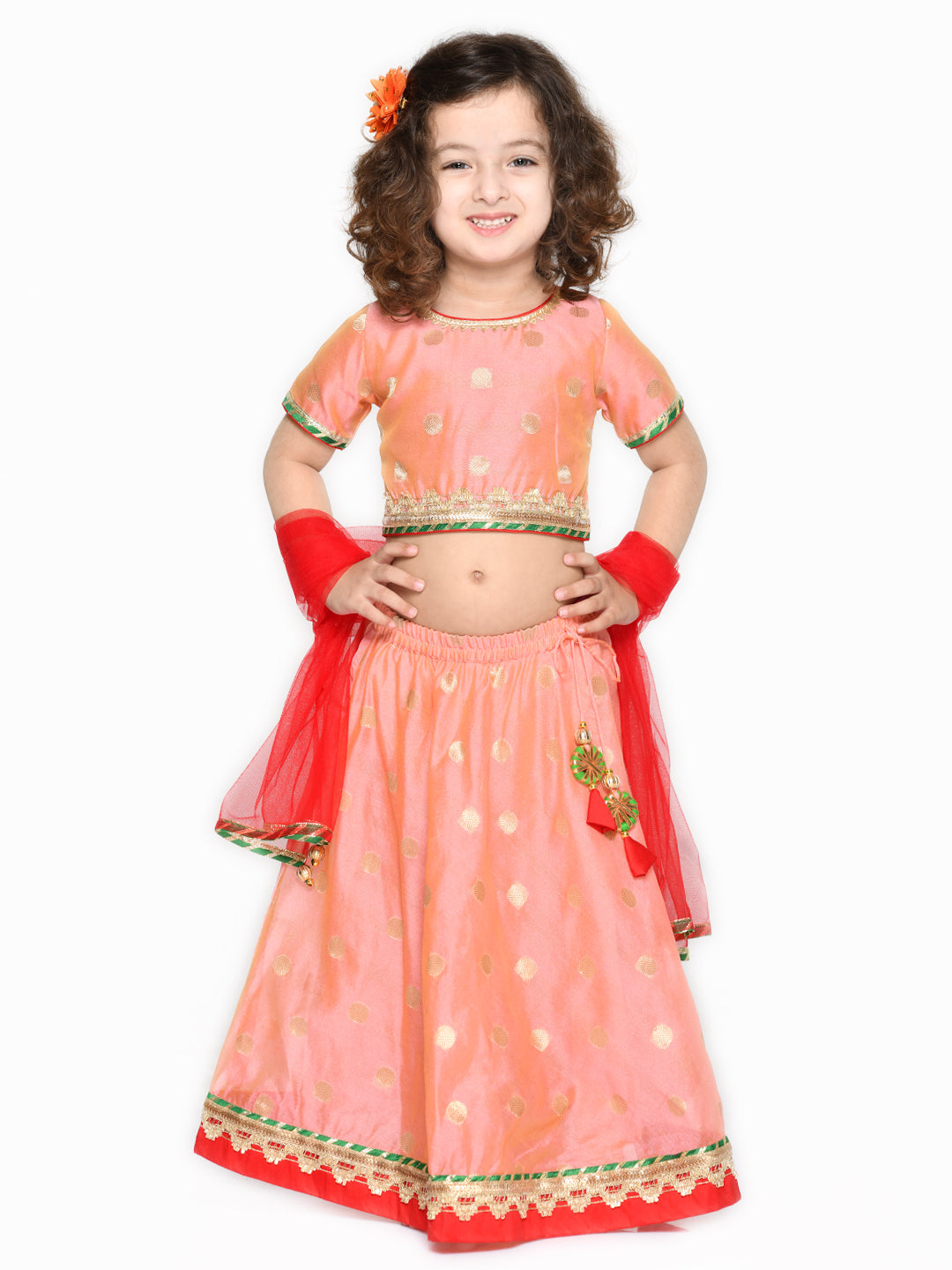 Lehenga Choli with Dupatta - Peach