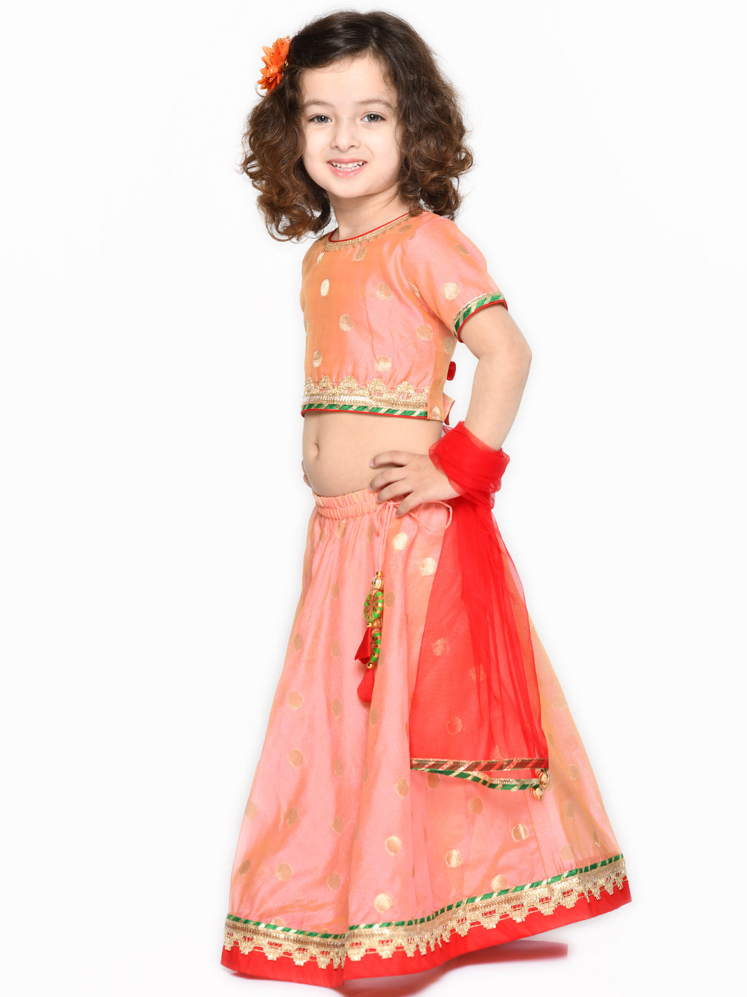 Lehenga Choli with Dupatta - Peach