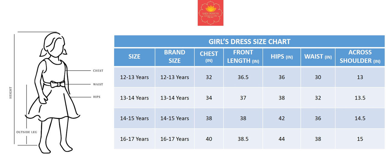Saka Designs Blue Girl'S Midi Dress