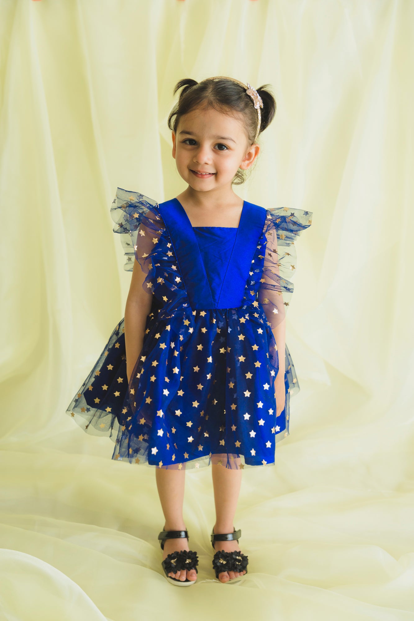 Saka Designs Blue Girls Above Knee Dress